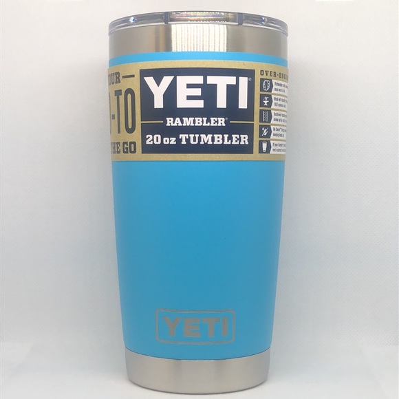 🩵 Yeti Rambler Tumbler Reef Blue 20oz & Magslider Color 3 Pack NWT 🩵 - Picture 3 of 6